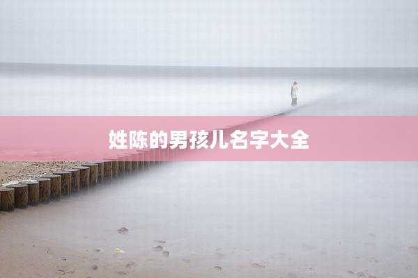 姓陈的男孩儿名字大全