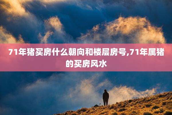 71年猪买房什么朝向和楼层房号,71年属猪的买房风水