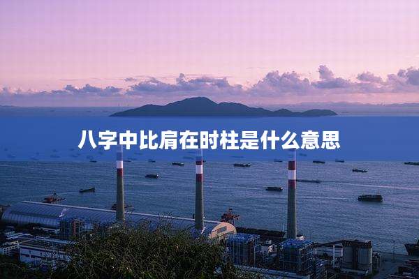 八字中比肩在时柱是什么意思