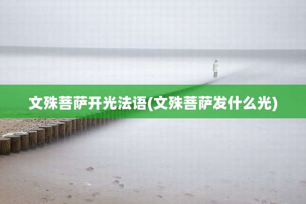 文殊菩萨开光法语(文殊菩萨发什么光)