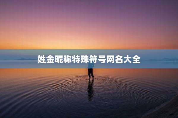 姓金昵称特殊符号网名大全