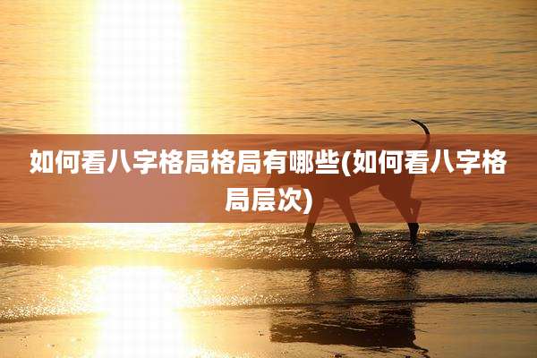 如何看八字格局格局有哪些(如何看八字格局层次)