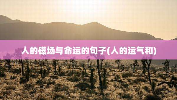 人的磁场与命运的句子(人的运气和)