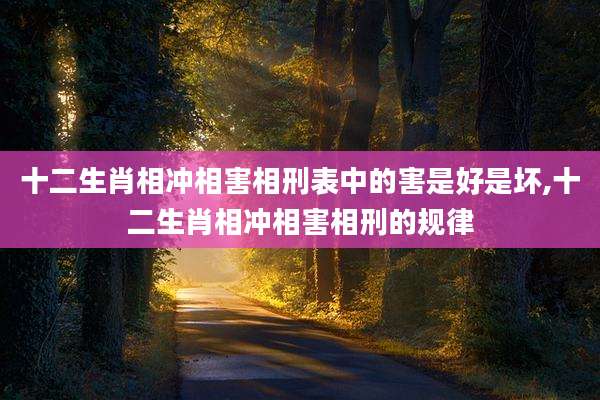 十二生肖相冲相害相刑表中的害是好是坏,十二生肖相冲相害相刑的规律