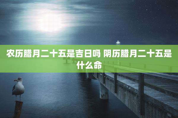 农历腊月二十五是吉日吗 阴历腊月二十五是什么命