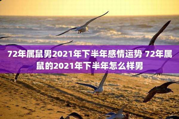 72年属鼠男2021年下半年感情运势 72年属鼠的2021年下半年怎么样男