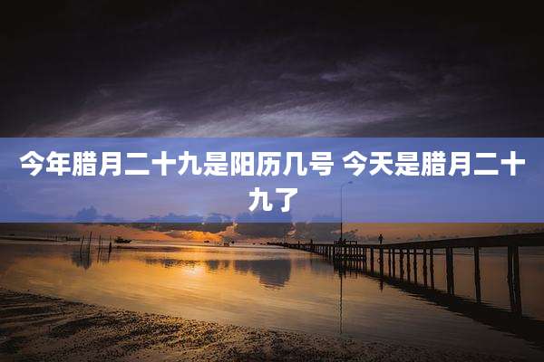 今年腊月二十九是阳历几号 今天是腊月二十九了