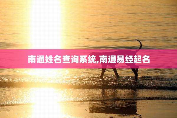 南通姓名查询系统,南通易经起名