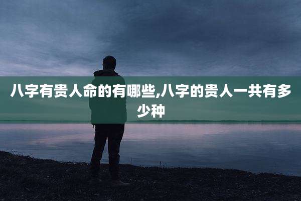 八字有贵人命的有哪些,八字的贵人一共有多少种