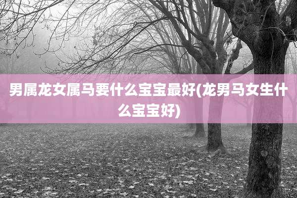 男属龙女属马要什么宝宝最好(龙男马女生什么宝宝好)