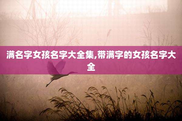 满名字女孩名字大全集,带满字的女孩名字大全