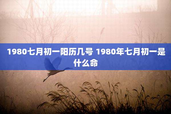 1980七月初一阳历几号 1980年七月初一是什么命