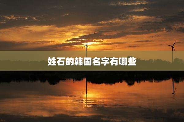 姓石的韩国名字有哪些
