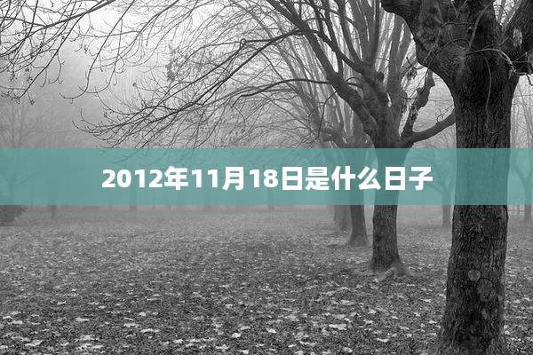 2012年11月18日是什么日子