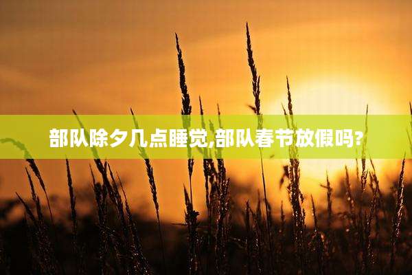 部队除夕几点睡觉,部队春节放假吗?