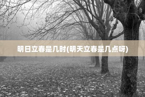 明日立春是几时(明天立春是几点呀)
