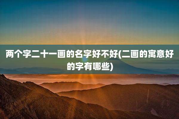 两个字二十一画的名字好不好(二画的寓意好的字有哪些)