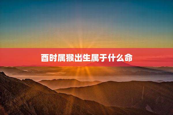 酉时属猴出生属于什么命