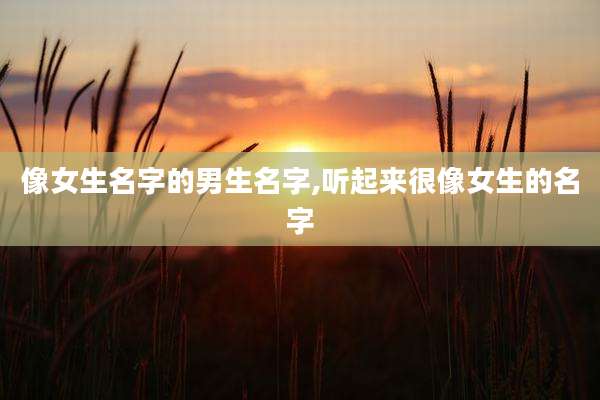 像女生名字的男生名字,听起来很像女生的名字