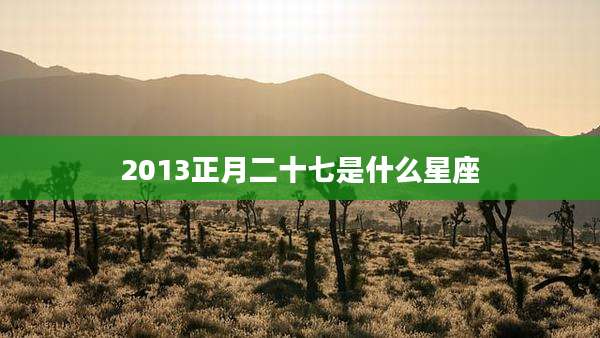 2013正月二十七是什么星座