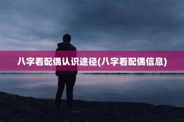 八字看配偶认识途径(八字看配偶信息)