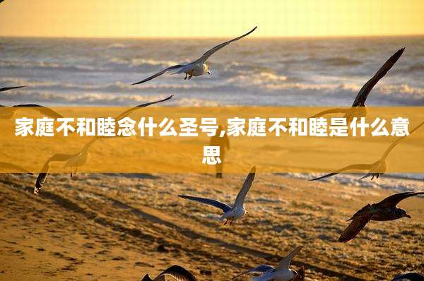家庭不和睦念什么圣号,家庭不和睦是什么意思
