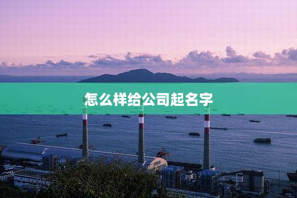 怎么样给公司起名字