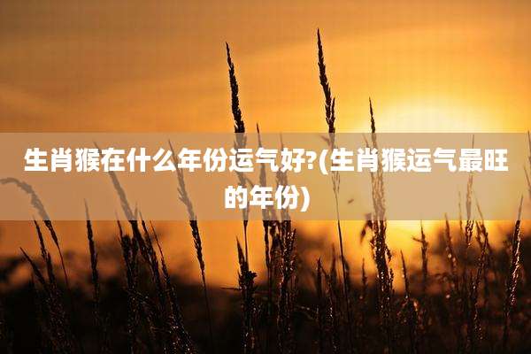 生肖猴在什么年份运气好?(生肖猴运气最旺的年份)