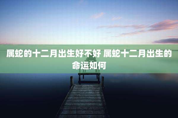 属蛇的十二月出生好不好 属蛇十二月出生的命运如何