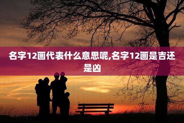 名字12画代表什么意思呢,名字12画是吉还是凶