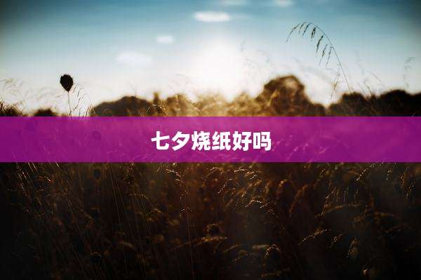 七夕烧纸好吗