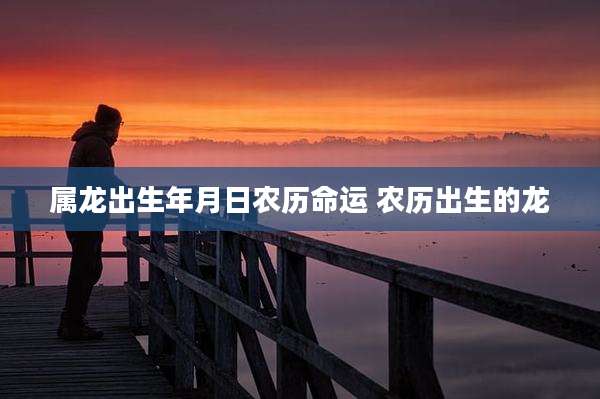属龙出生年月日农历命运 农历出生的龙