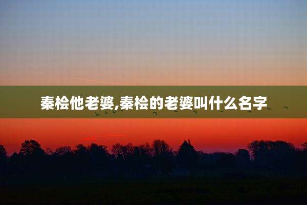 秦桧他老婆,秦桧的老婆叫什么名字