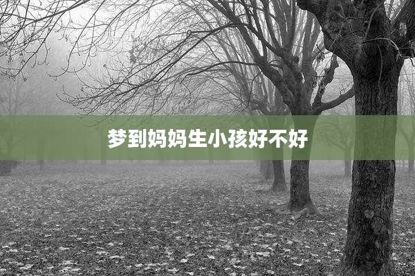 梦到妈妈生小孩好不好