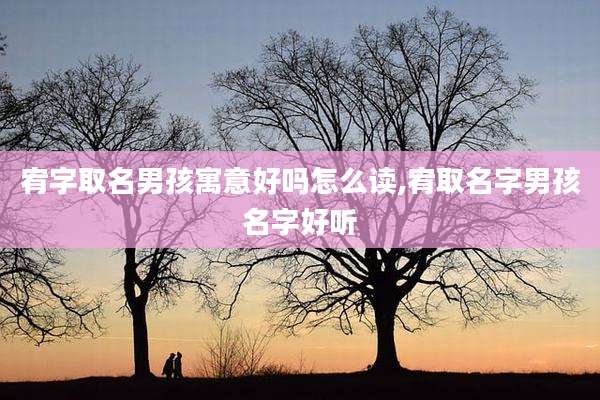 宥字取名男孩寓意好吗怎么读,宥取名字男孩名字好听