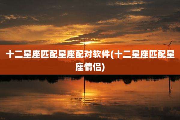 十二星座匹配星座配对软件(十二星座匹配星座情侣)