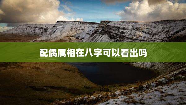 配偶属相在八字可以看出吗