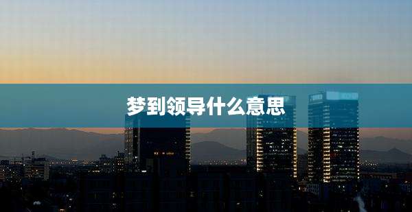 梦到领导什么意思