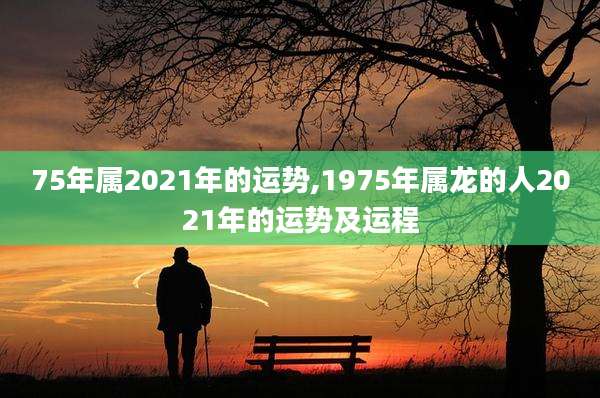 75年属2021年的运势,1975年属龙的人2021年的运势及运程