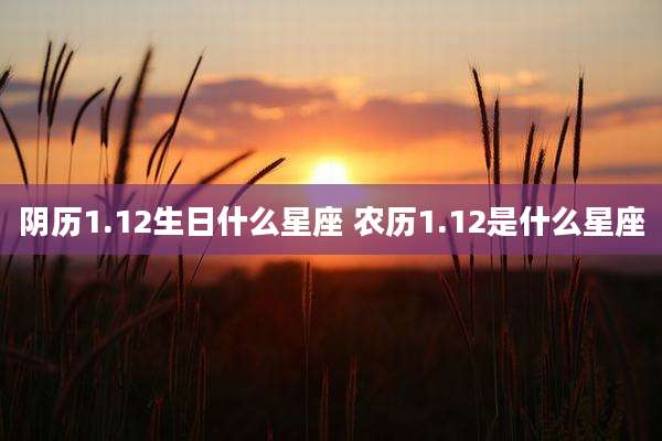 阴历1.12生日什么星座 农历1.12是什么星座