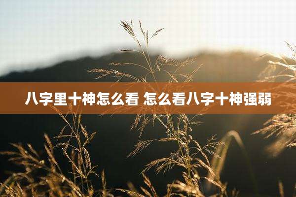 八字里十神怎么看 怎么看八字十神强弱