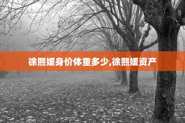 徐熙媛身价体重多少,徐熙媛资产