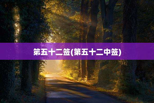 笫五十二签(第五十二中签)
