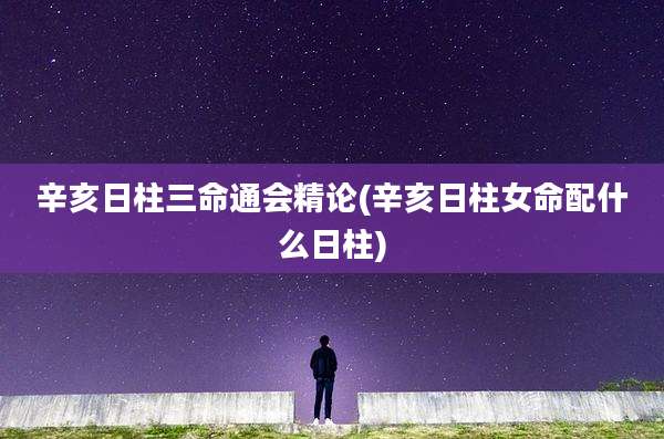 辛亥日柱三命通会精论(辛亥日柱女命配什么日柱)