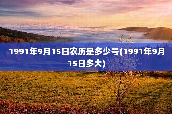 1991年9月15日农历是多少号(1991年9月15日多大)