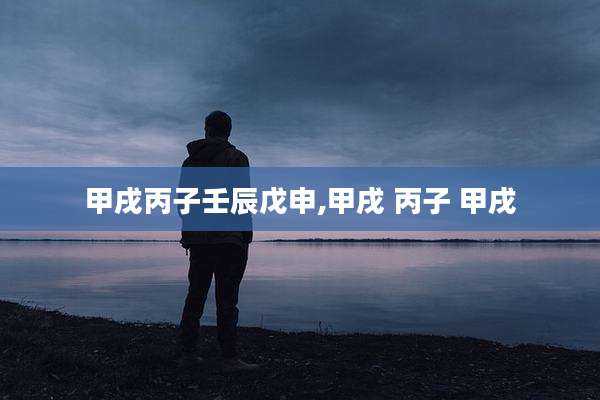 甲戌丙子壬辰戊申,甲戌 丙子 甲戌
