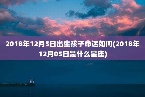 2018年12月5日出生孩子命运如何(2018年12月05日是什么星座)