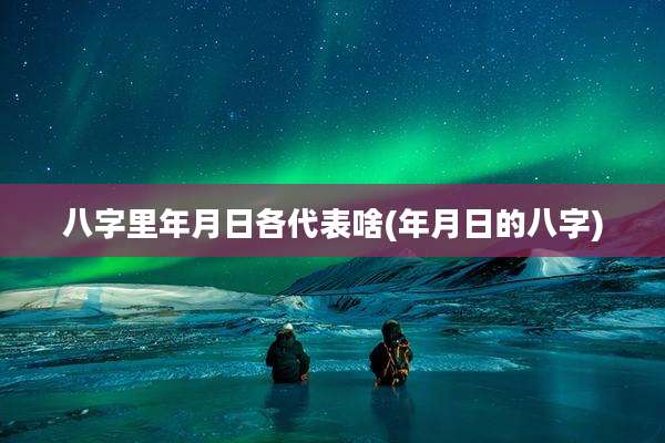 八字里年月日各代表啥(年月日的八字)