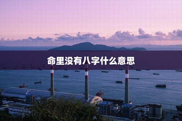 命里没有八字什么意思