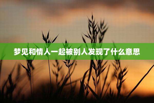 梦见和情人一起被别人发现了什么意思